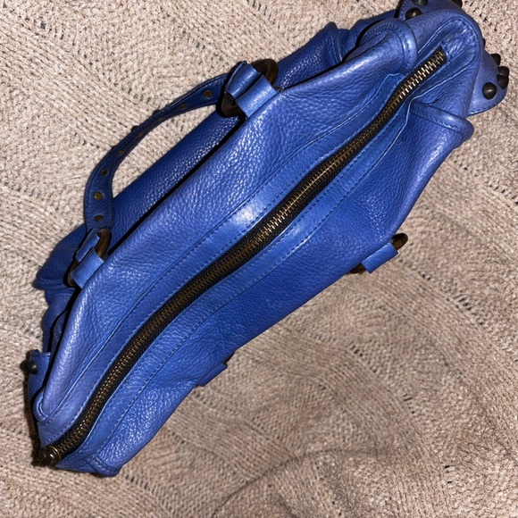 Betsey Johnson Queen of the Night Electric Blue Studded Leather Satchel Handbag - Picture 6 of 11